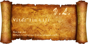 Vitális Lili névjegykártya