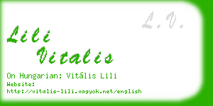 lili vitalis business card