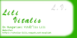 lili vitalis business card